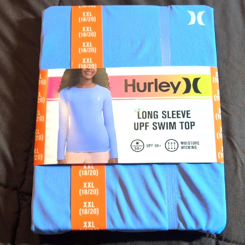 Hurley Light Blue Long Sleeve Swim Top